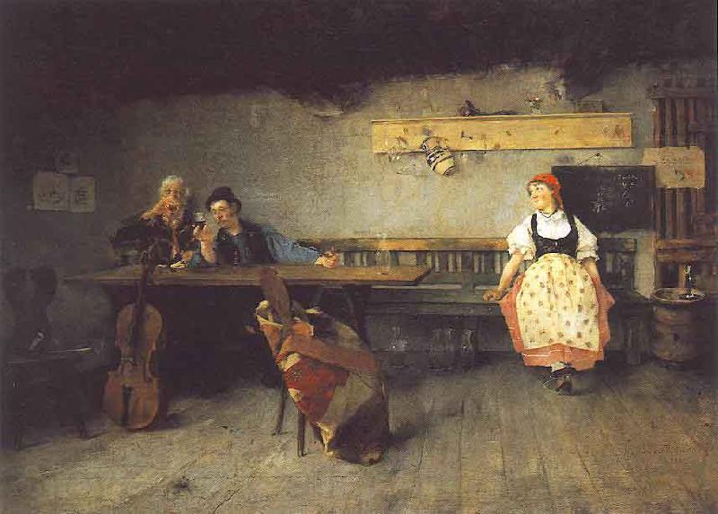 Simon Hollosy In the Tavern Spain oil painting art